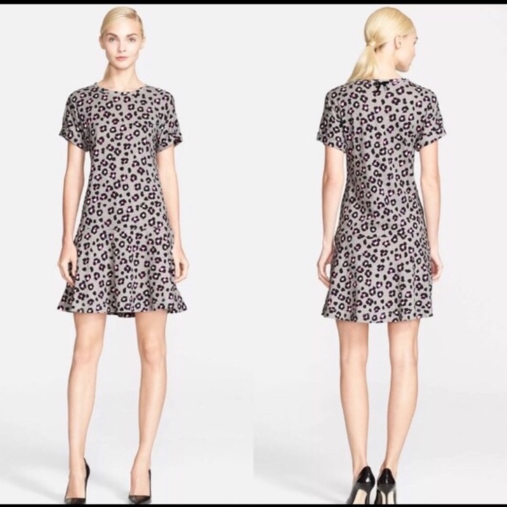 Kate Spade Cyber leopard drop waist t-shirt dress
